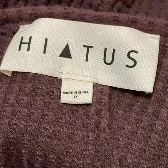 Hiatus Plum Pull Over Waffle Knit Sweater. Size 1X - Picture 3 of 4